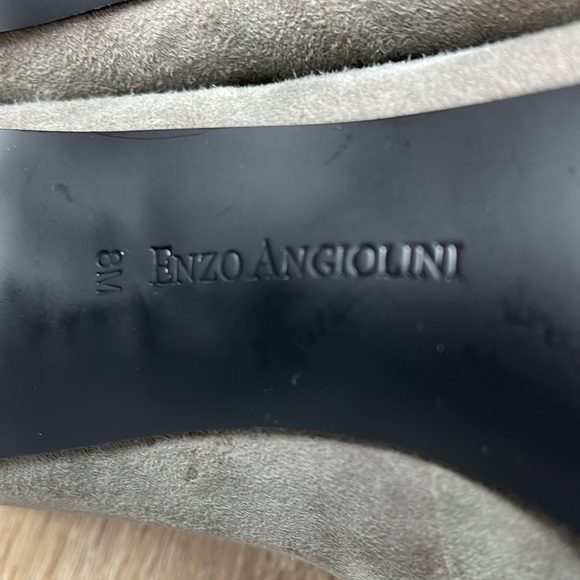 Enzo Angiolini Suede Pointed Toe Pumps Heels Grey Padded Insole Lug Sole Size 8 - Picture 9 of 11